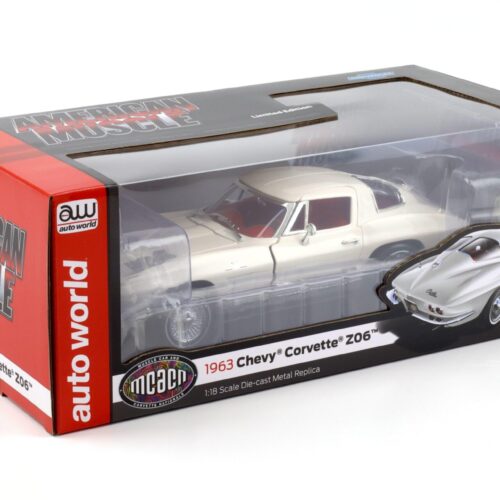 1:18 Auto World 1963 Chevrolet Corvette Z06 Coupe MCACN white - Image 5