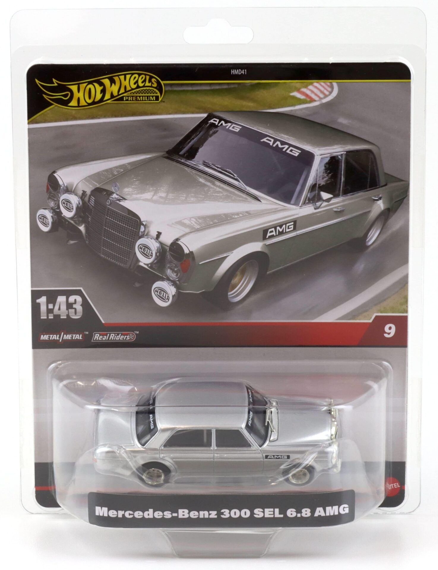 1:43 Hot Wheels Premium 2024 Real Riders Mercedes 300 SEL 6.8 AMG silver