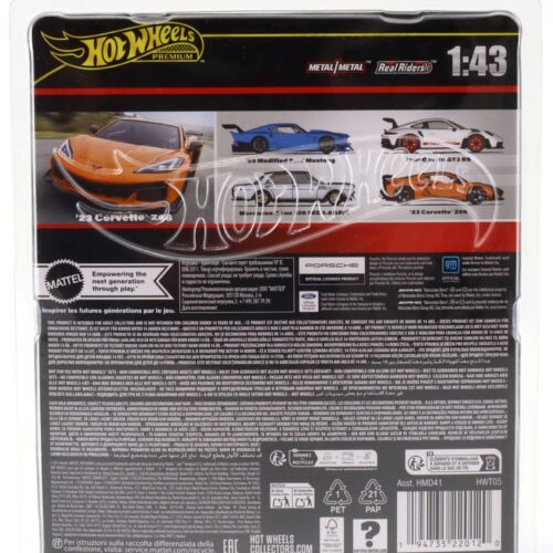 1:43 Hot Wheels Premium 2024 Real Riders 2023 Chevrolet C8 Corvette Z06 orange