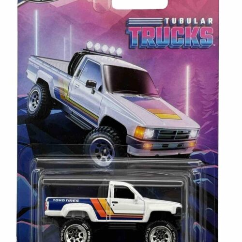 1:64 Hot Wheels 2024 Tubular Trucks GDG44-977G 1987 Toyota Pickup Truck white
