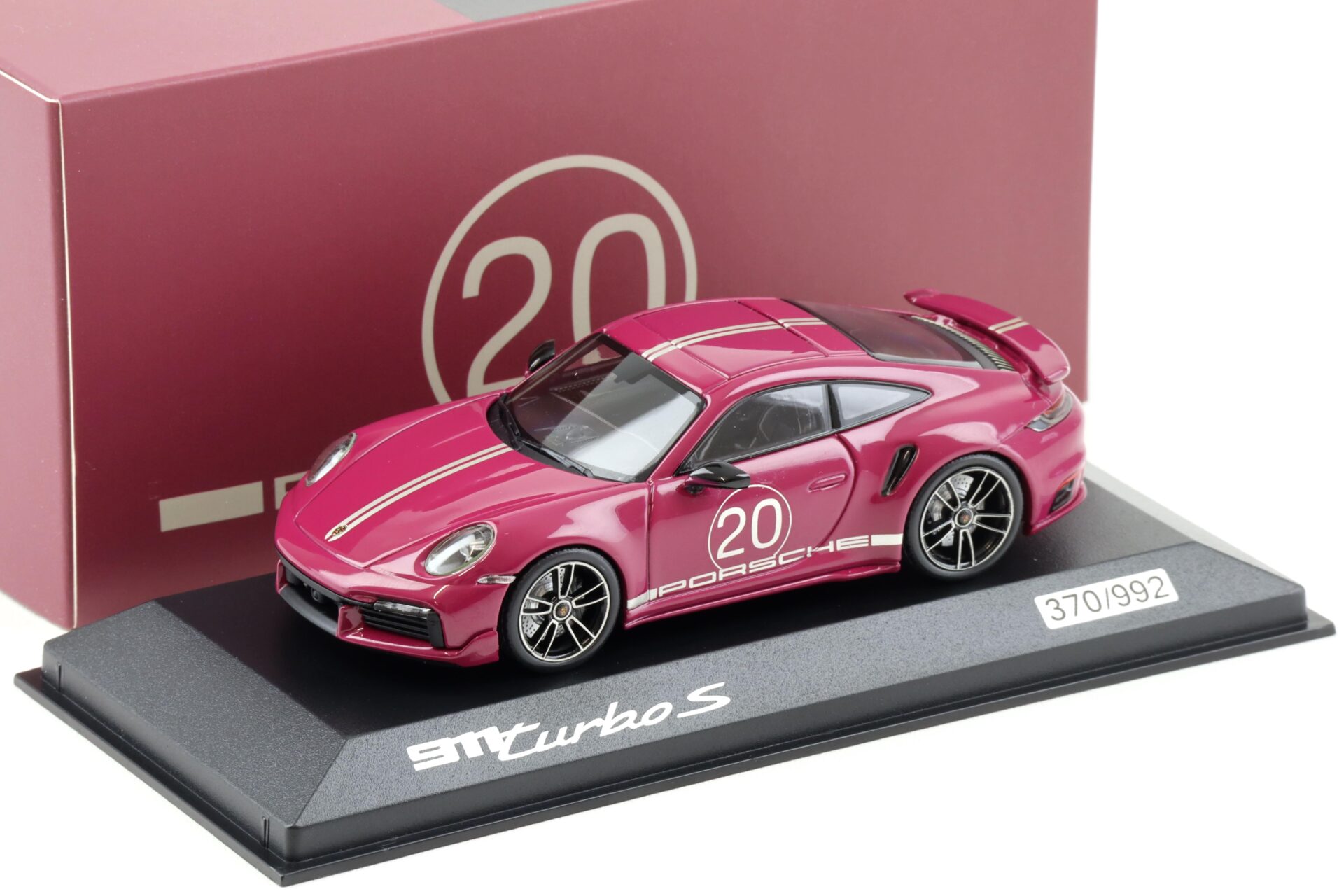 1:43 Minichamps Porsche 911 (992) Turbo S China 20th Anniversary ruby red WAP DEALER