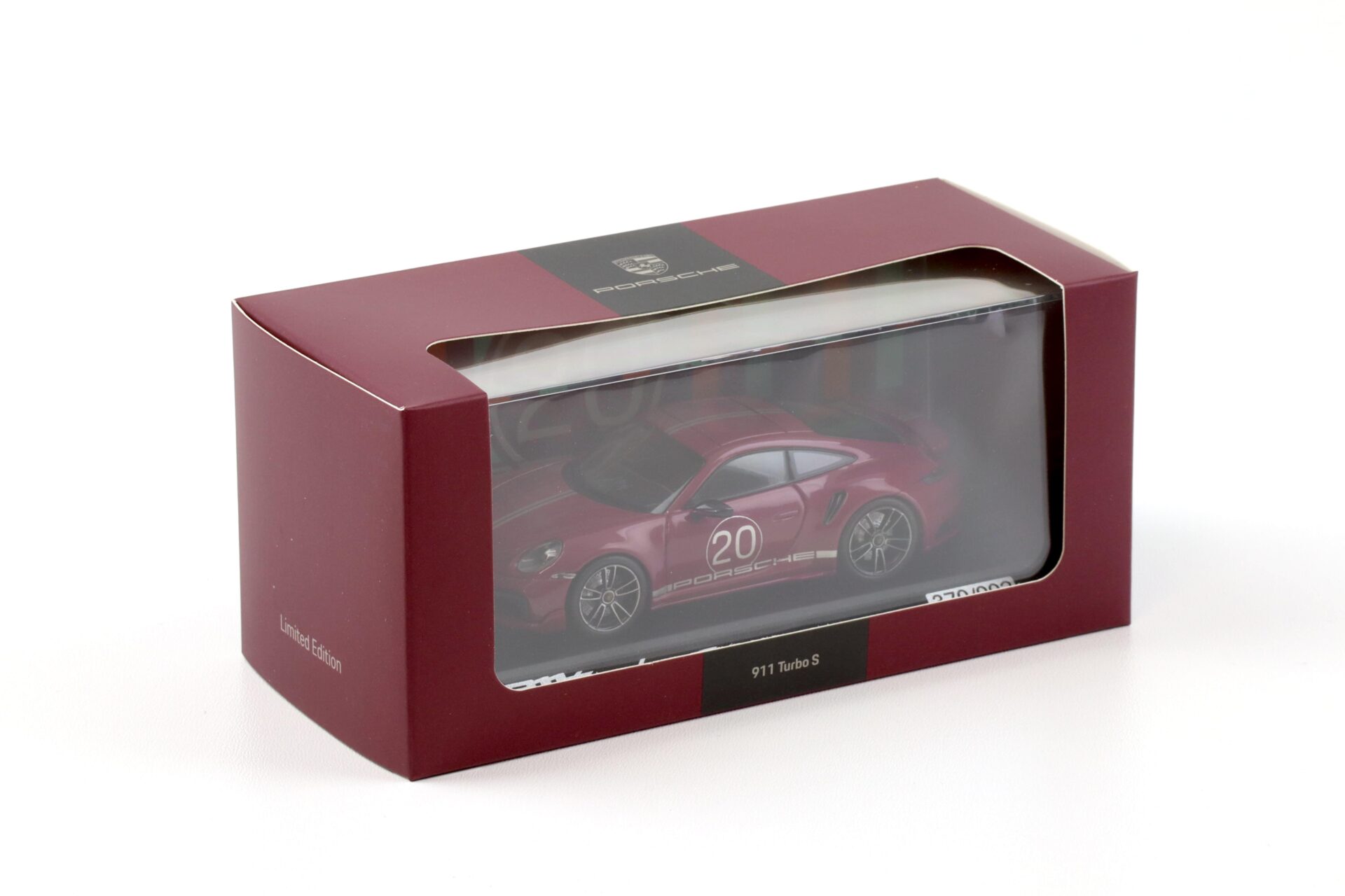 1:43 Minichamps Porsche 911 (992) Turbo S China 20th Anniversary ruby red WAP DEALER