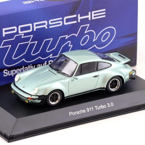 1:43 Spark Porsche 911 Turbo 3.0 Coupe silver-green metallic MAP Porsche Museum