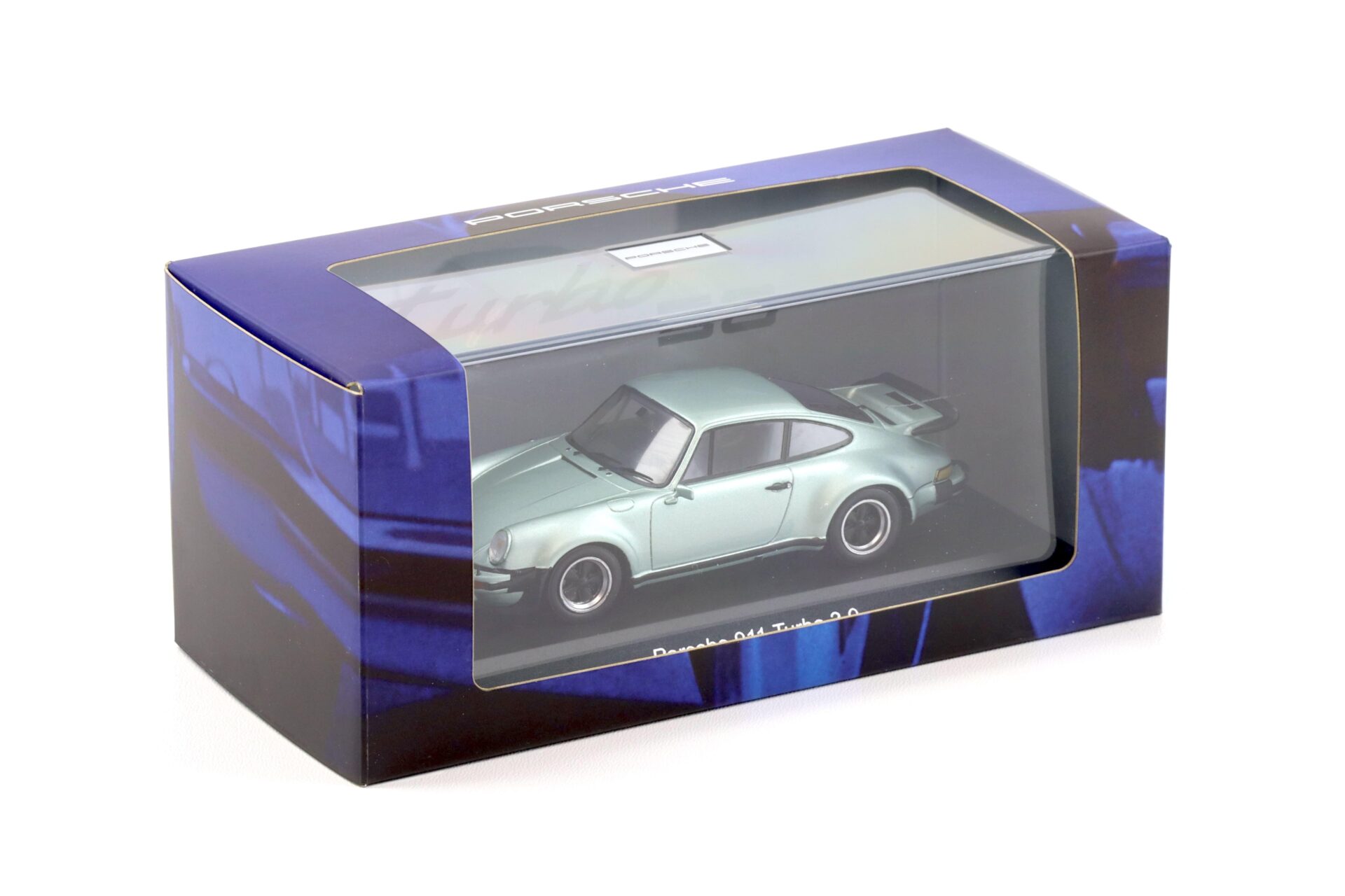 1:43 Spark Porsche 911 Turbo 3.0 Coupe silver-green metallic MAP Porsche Museum