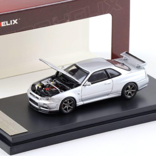 1:64 Motorhelix Nissan Skyline GT-R R34 V Spec II Sparkling silver M63406