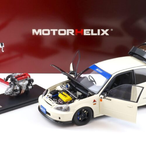 1:18 Motorhelix Honda Civic Type R (EK9) SPOON Championship white + engine M85015