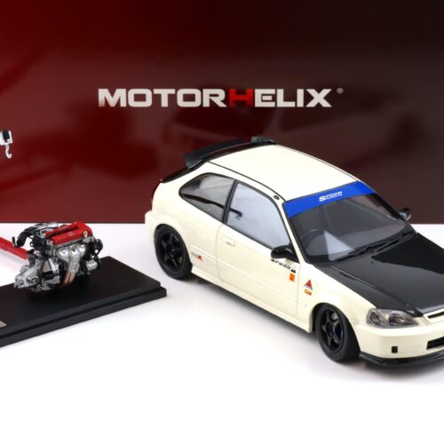 1:18 Motorhelix Honda Civic Type R (EK9) SPOON Championship white + engine M85015