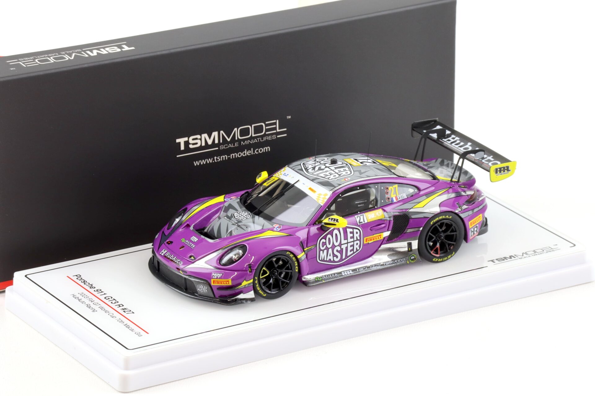 1:43 TSM Model Porsche 911 992 GT3 R #27 FIA GT 2023 World Cup HubAuto Racing