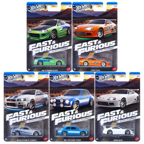 1:64 Hot Wheels 2025 Fast & Furious Brian oÂ´Conner SET 5 pcs. 979H Nissan, Toyota