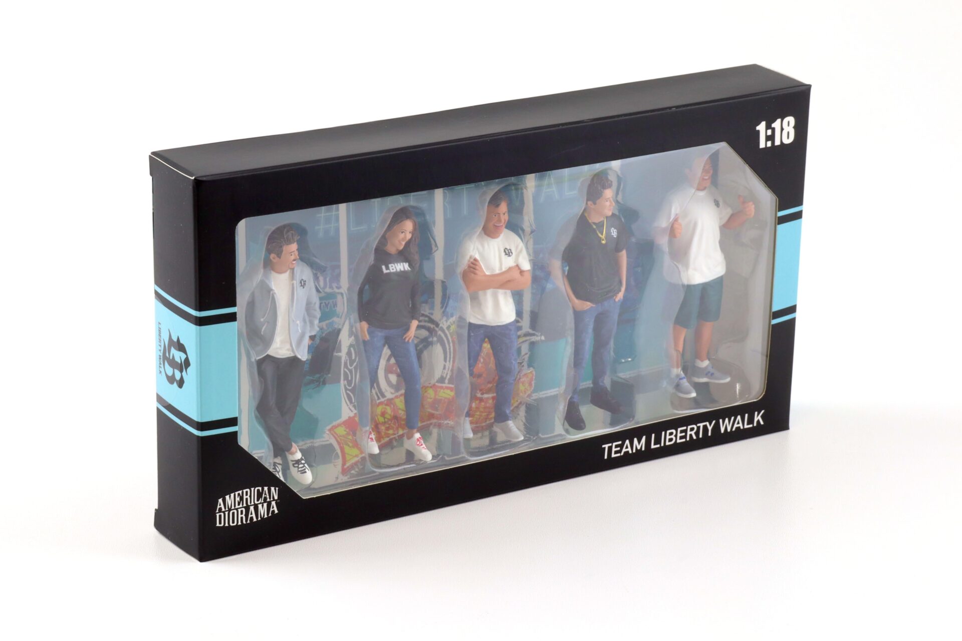 1:18 American Diorama Figuren Team Liberty Walk LBWK Set 5 pcs. Figures AD-90100