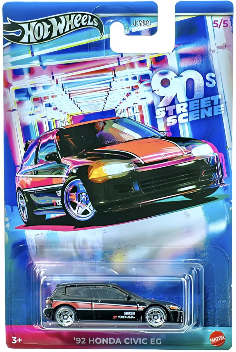 1:64 Hot Wheels 2024 90´s Street Scene JDY83-979A Honda Civic EG 1992 black