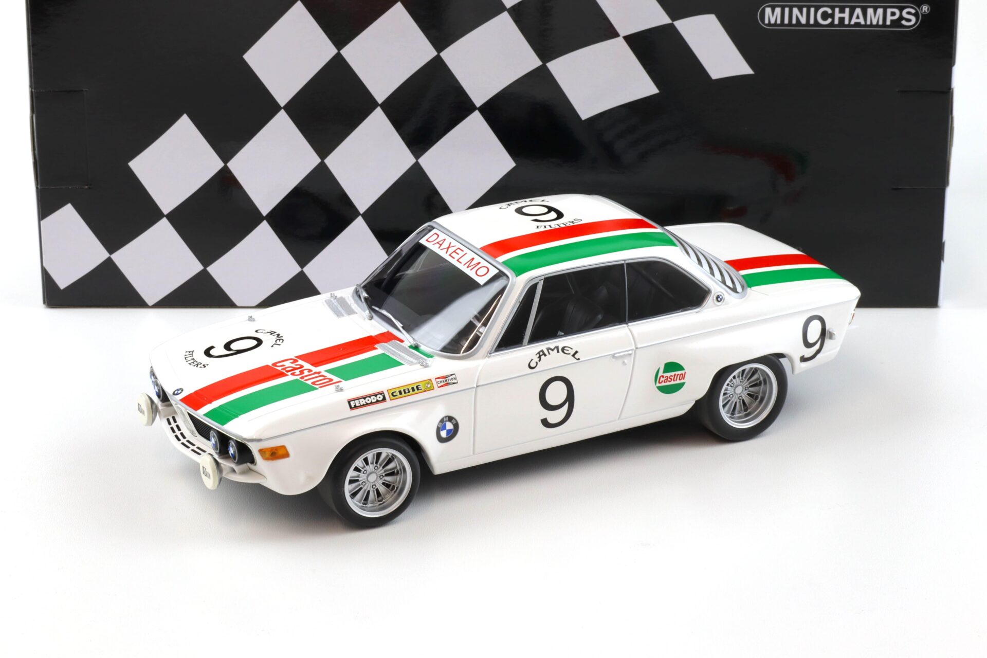 1:18 Minichamps BMW 2800 CS Castrol BMW 24h SPA 1971 Moorkens/Haxhe #9