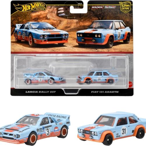 1:64 Hot Wheels 2025 Premium 2-Pack Gulf Lancia Rally 037 + Fiat 131 Abarth 979M