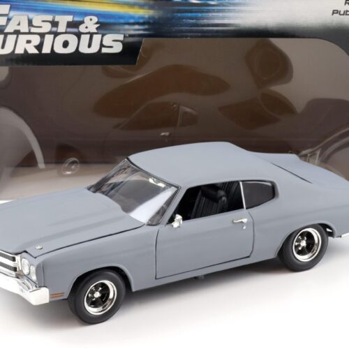 1:18 Johnny Lightning 1970 Chevrolet Chevelle SS Coupe gray Fast & Furious - Image 1