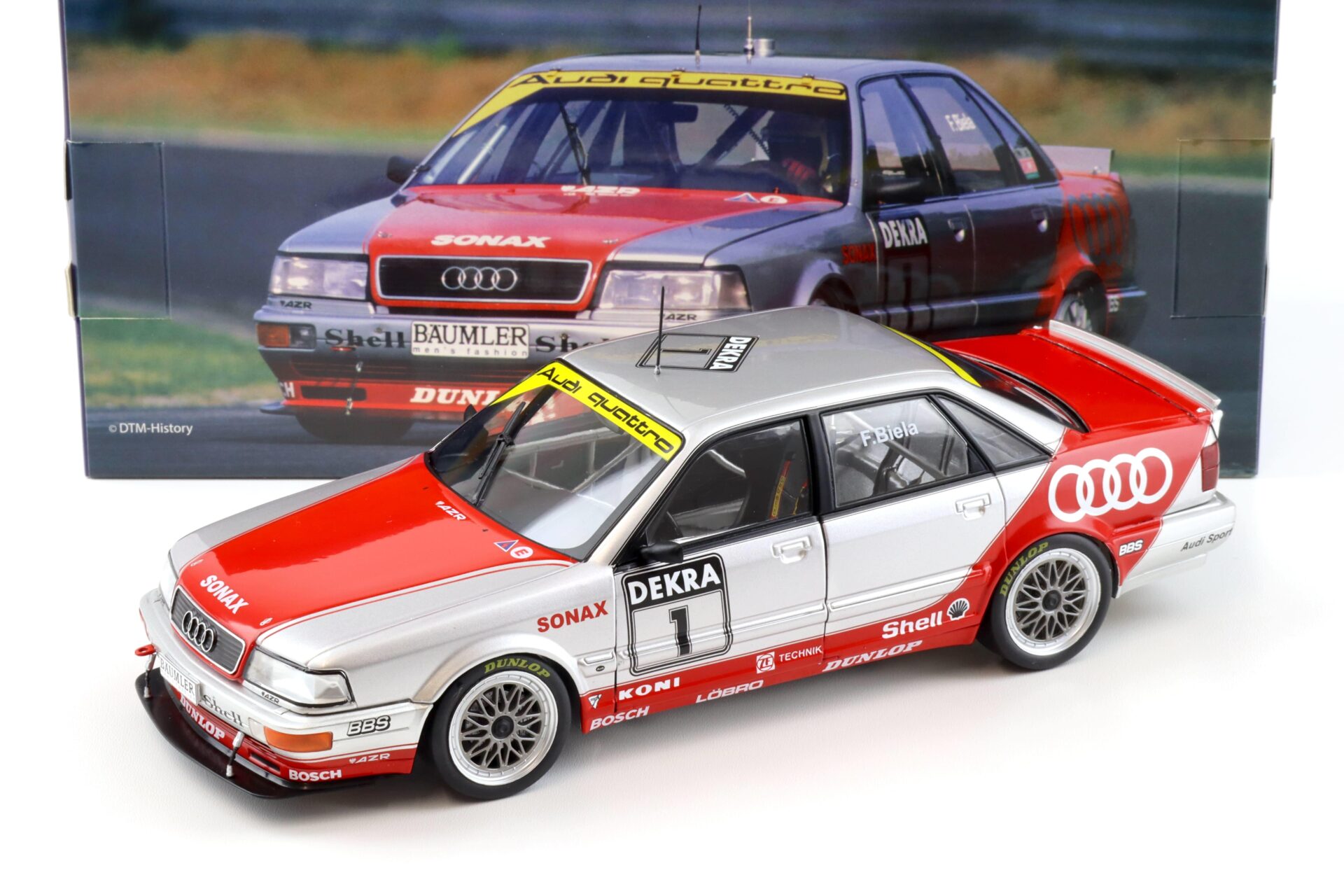 1:18 WERK83 Audi V8 Quattro DTM 1992 #1 Frank Biela silver