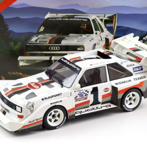 1:18 WERK83 Audi Sport Quattro S1 E2 Winner Pikes Peak 1987 Walter Röhrl #1 Collectors Box