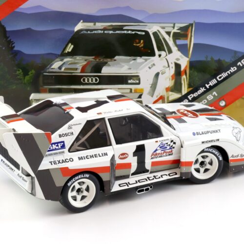 1:18 WERK83 Audi Sport Quattro S1 E2 Winner Pikes Peak 1987 Walter Röhrl #1 Collectors Box
