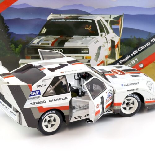 1:18 WERK83 Audi Sport Quattro S1 E2 Winner Pikes Peak 1987 Walter Röhrl #1 Collectors Box