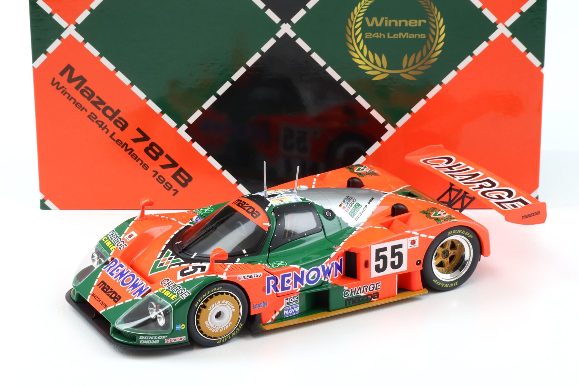 1:18 WERK83 Mazda 787B Winner 24h Le Mans 1991 #55 Weidler/ Herbert Collectors Box