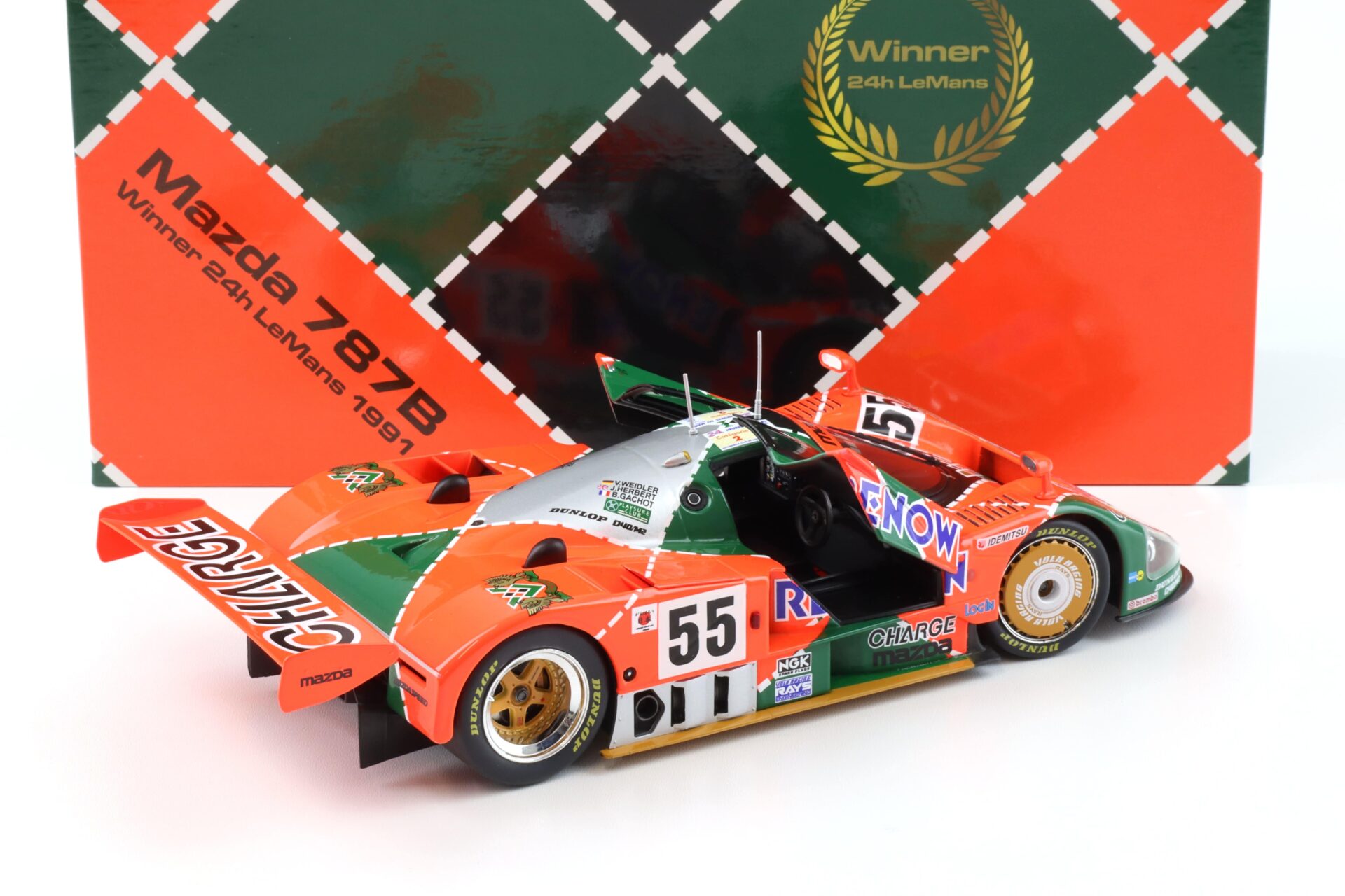 1:18 WERK83 Mazda 787B Winner 24h Le Mans 1991 #55 Weidler/ Herbert Collectors Box
