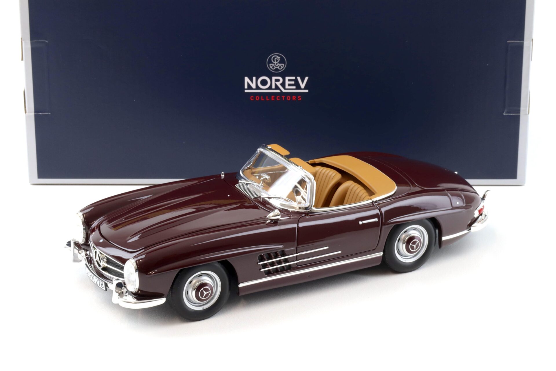 1:18 Norev Mercedes 300 SL Roadster 1957 dark red with Hardtop 183891