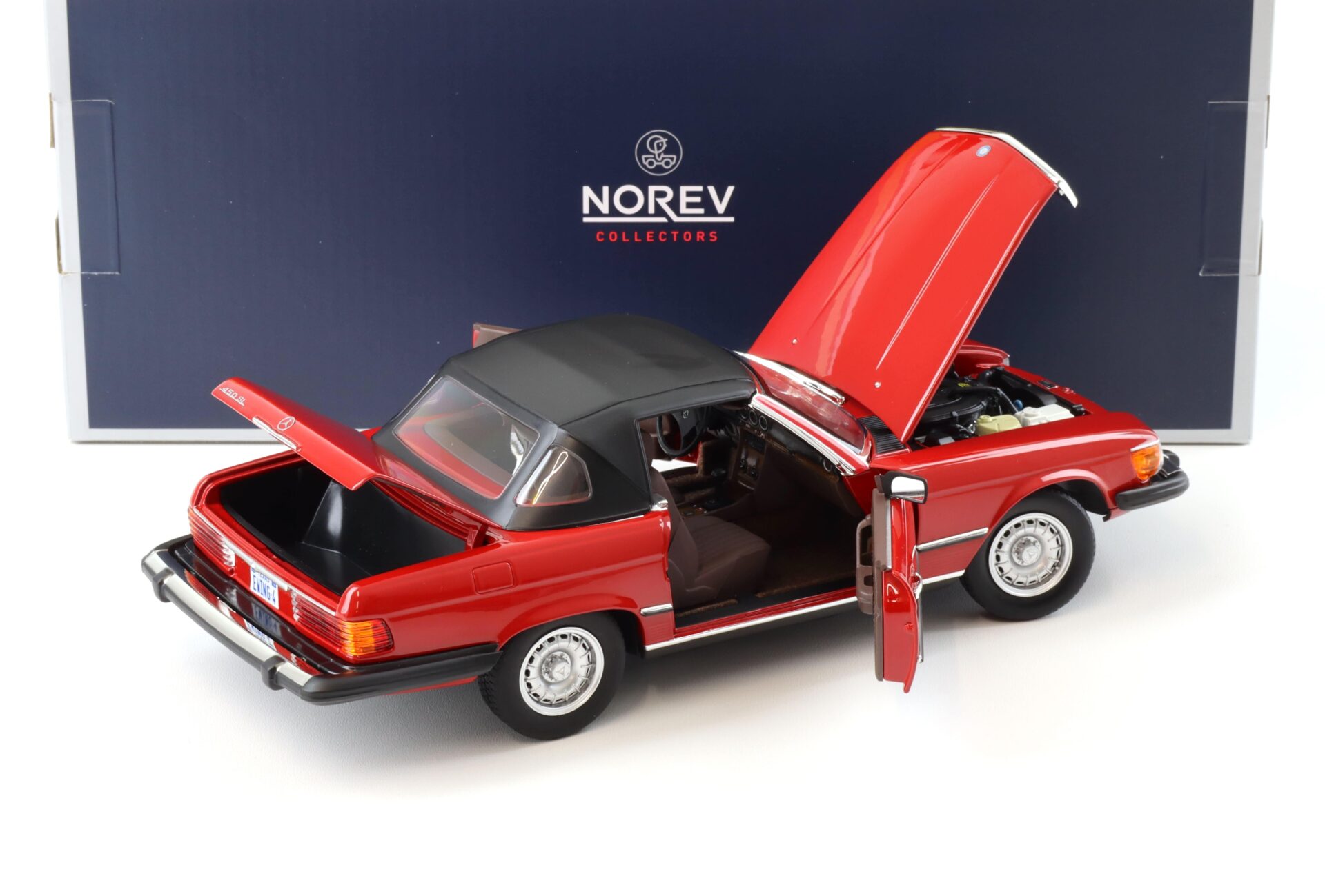 1:18 Norev Mercedes 450SL R107 Cabriolet US Version DALLAS red