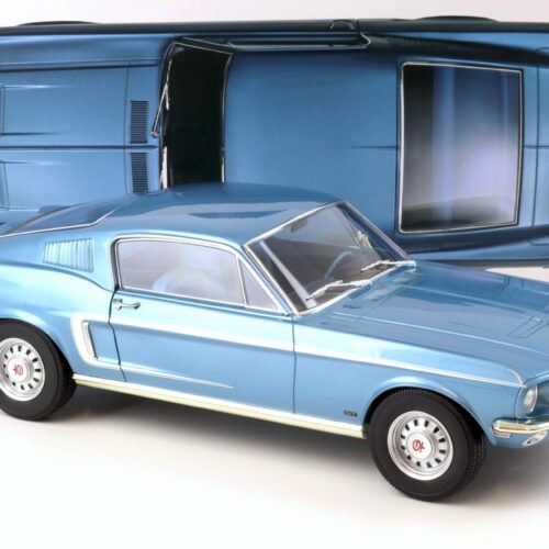 1:12 Norev Ford Mustang Fastback GT 1968 light blue metallic