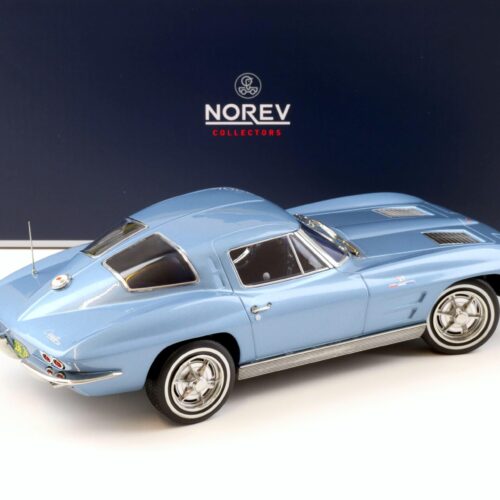 1:18 Norev Chevrolet Corvette Sting Ray Coupe 1963 light blue metallic