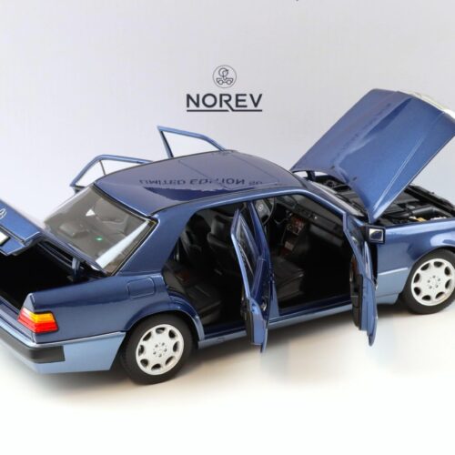 1:18 Norev Mercedes 500 E W124 5.0 V8 Limousine 1990 Nautical blue - Limited 1000 pcs.