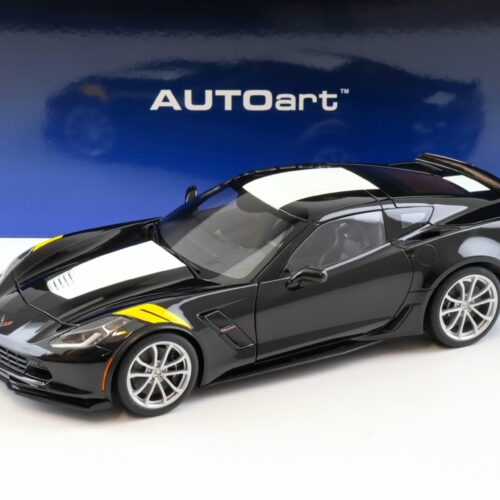 1:18 AUTOart Chevrolet Corvette C7 Grand Sport black/ white stripes