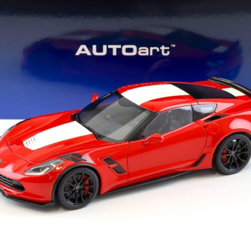 1:18 AUTOart Chevrolet Corvette C7 Grand Sport red/ white stripes