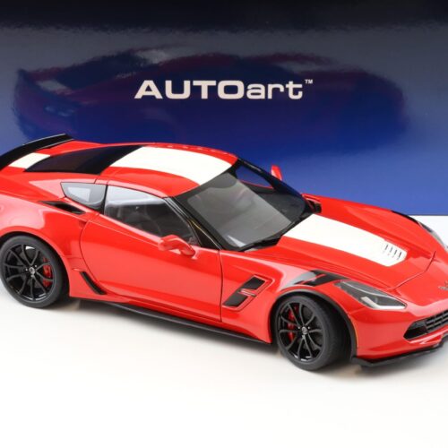 1:18 AUTOart Chevrolet Corvette C7 Grand Sport red/ white stripes