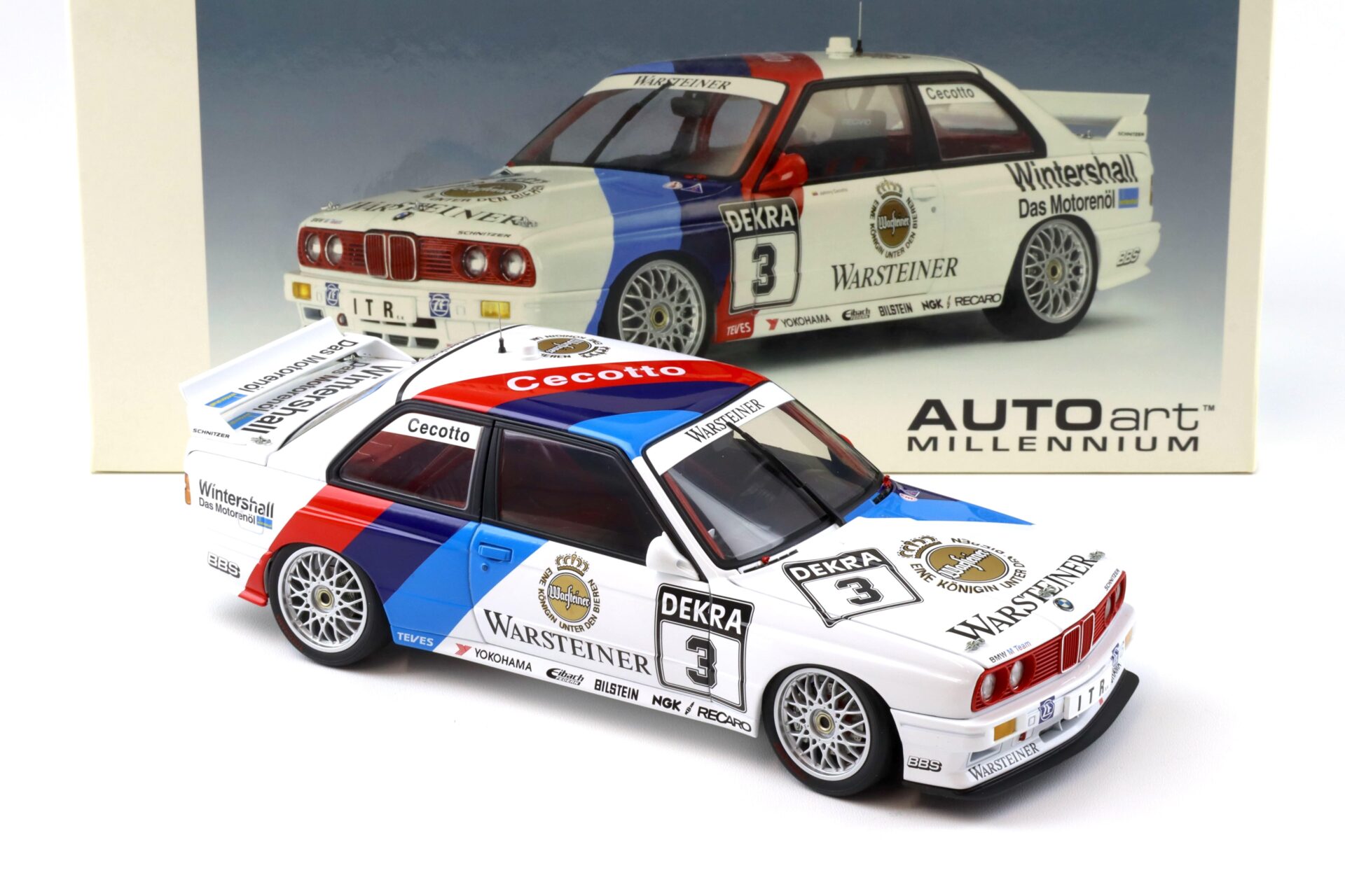 1:18 AUTOart BMW M3 E30 DTM 1991 Warsteiner #3 J.Cecotto 89145
