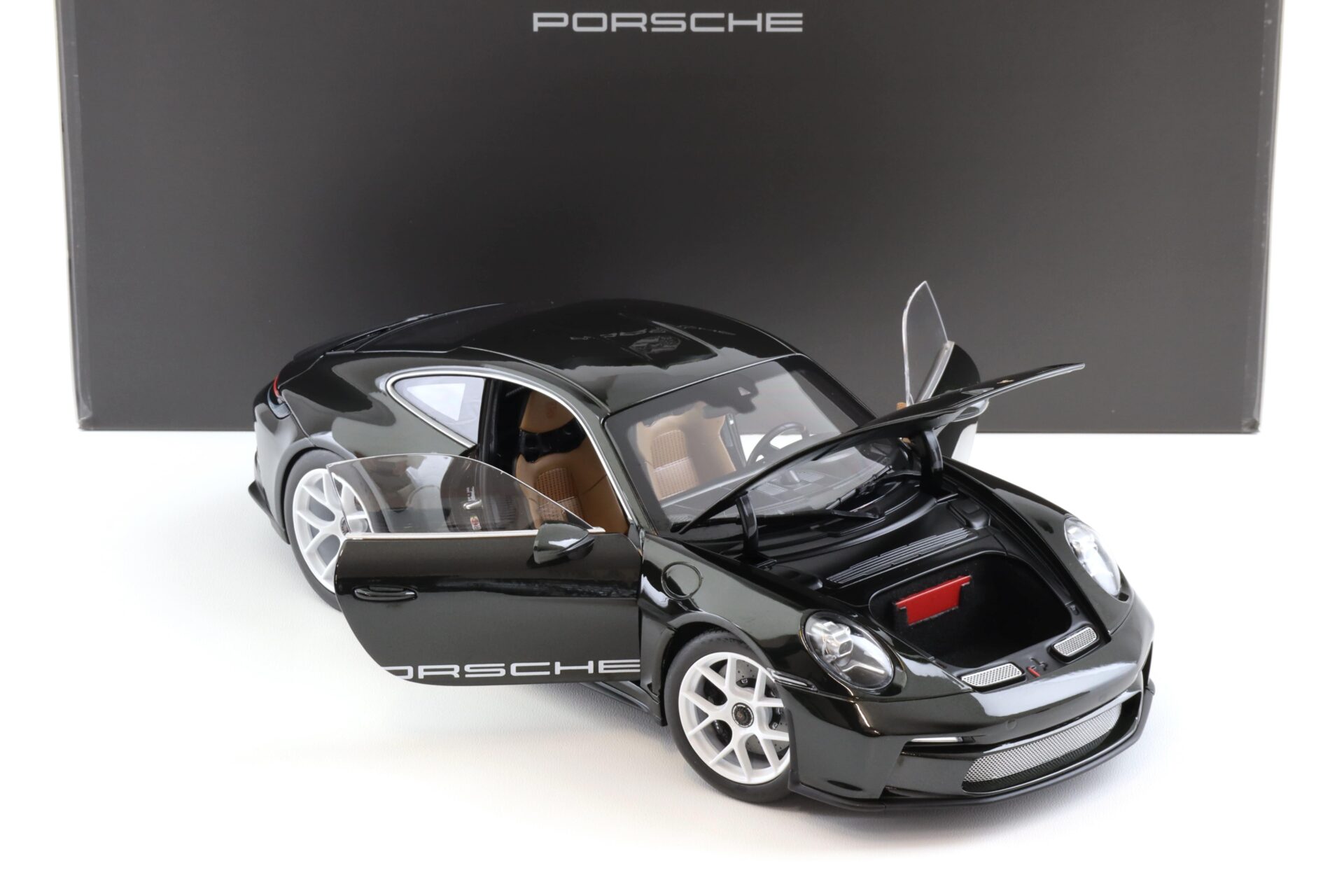 1:18 Norev Porsche 911 992 S/T Coupe dark Olive green/ Cognac interior WAP DEALER