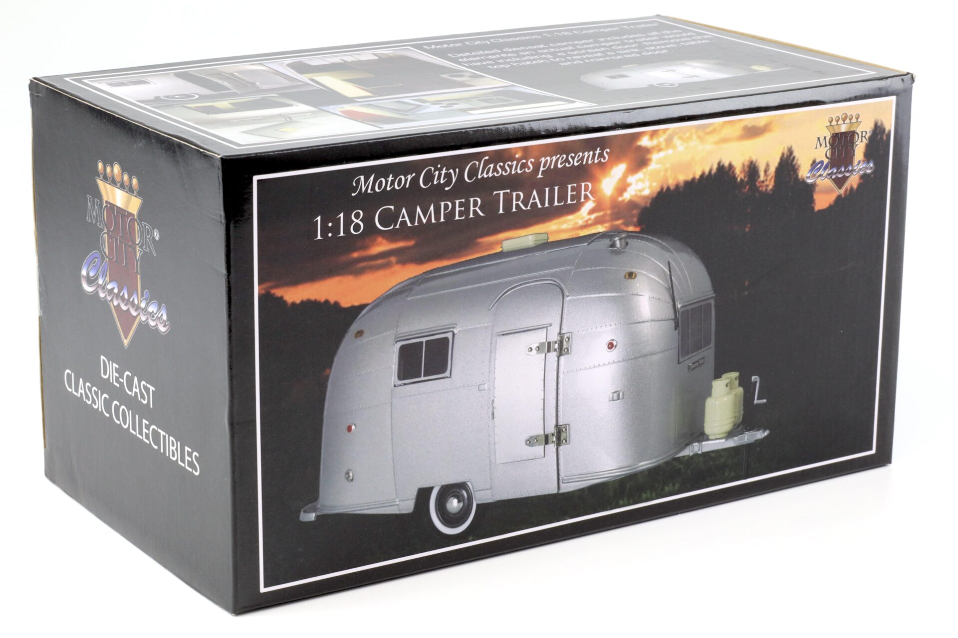 1:18 Motor City Classics Bowlus Teller Airstream Camper Wohnwagen silver 88101