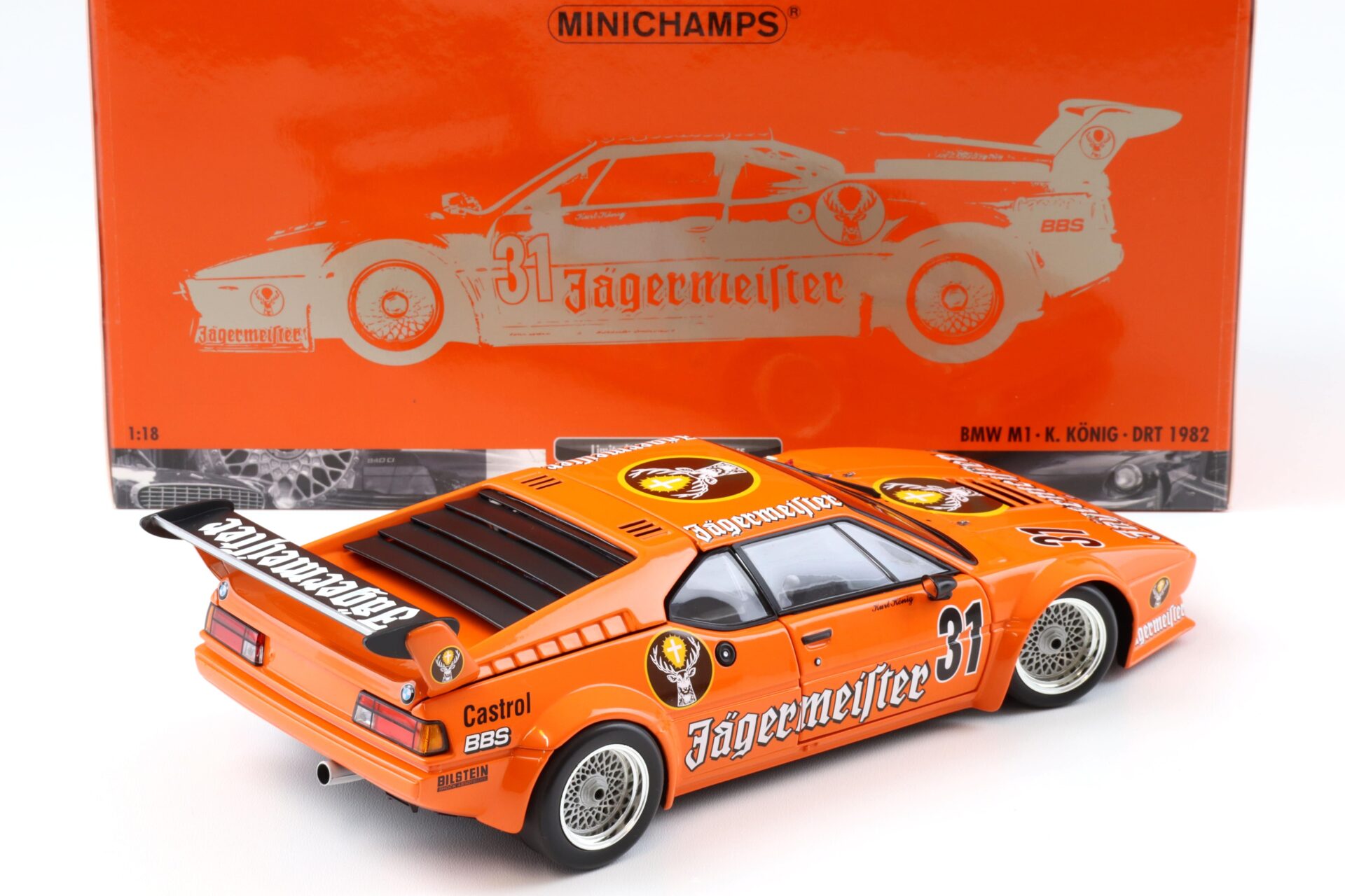 1:18 Minichamps BMW M1 DRT 1982 JÄGERMEISTER K.König #31 orange
