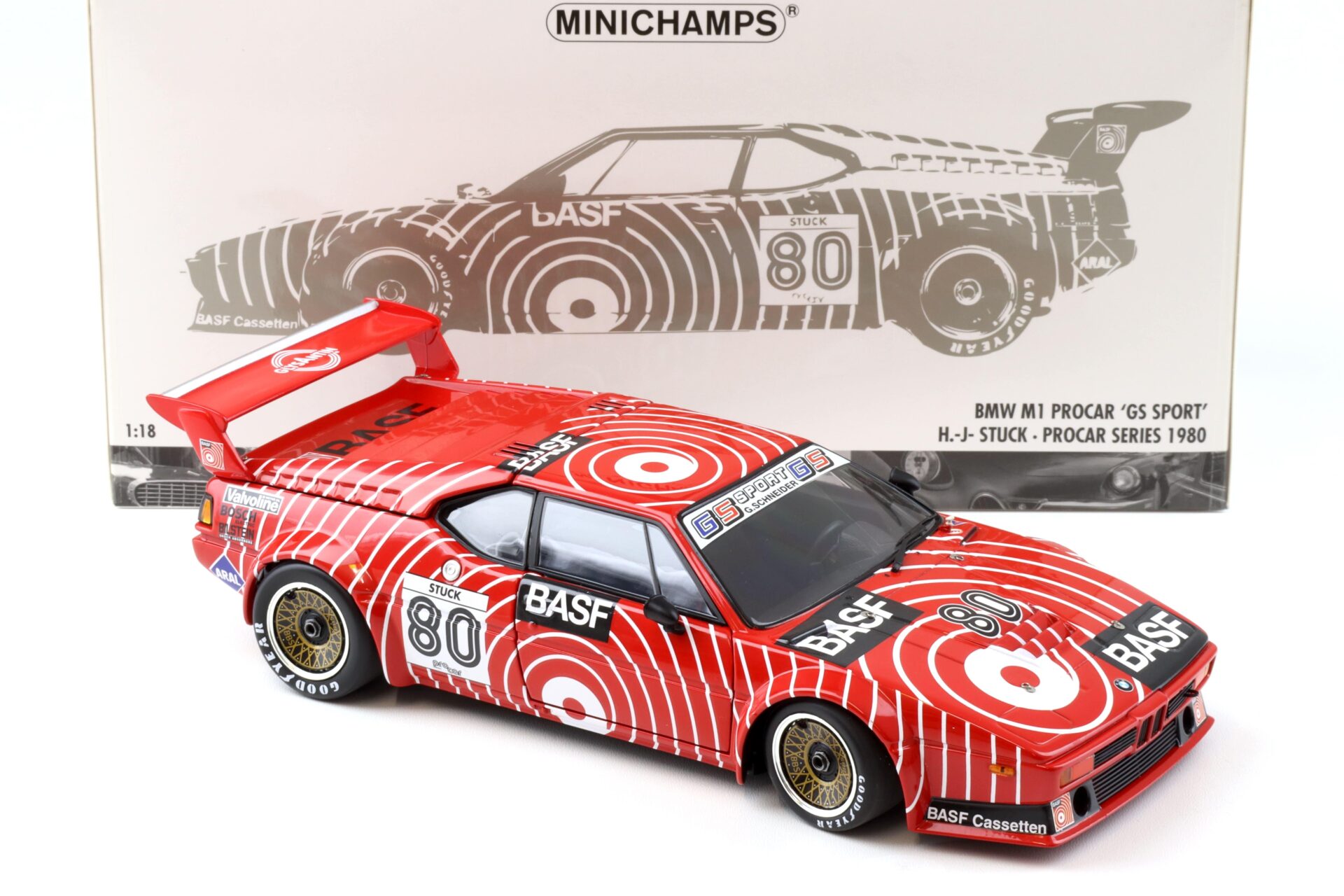 1:18 Minichamps BMW M1 ProCar GS Sport H.J. Stuck BASF #80 Procar Series 1980