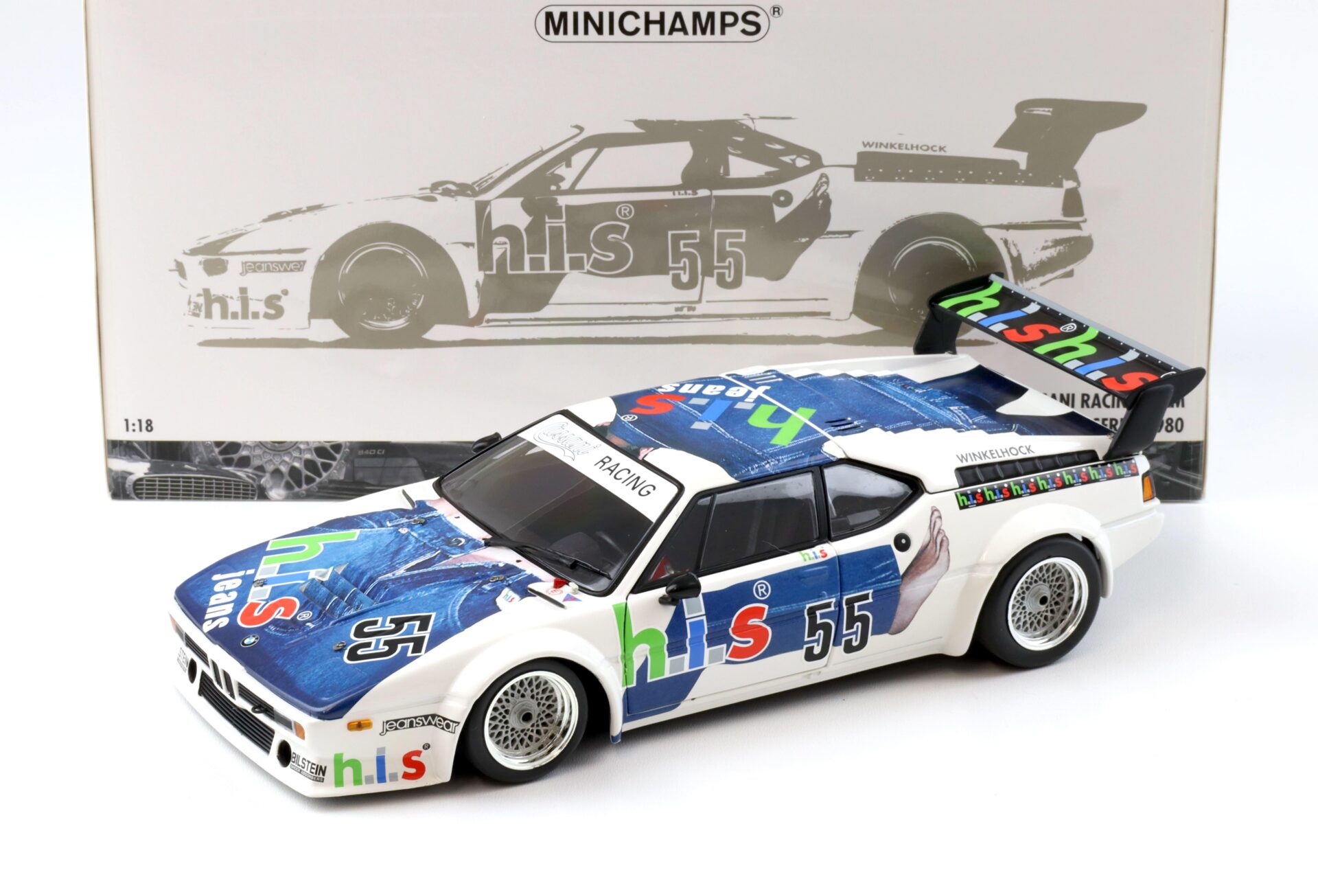 1:18 Minichamps BMW M1 ProCar Cassani Racing Team HIS #55 Winkelhock 1980