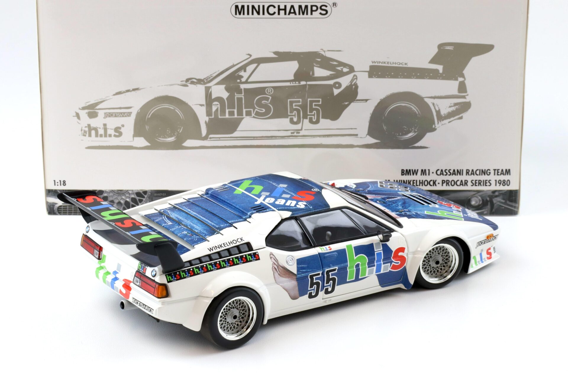 1:18 Minichamps BMW M1 ProCar Cassani Racing Team HIS #55 Winkelhock 1980