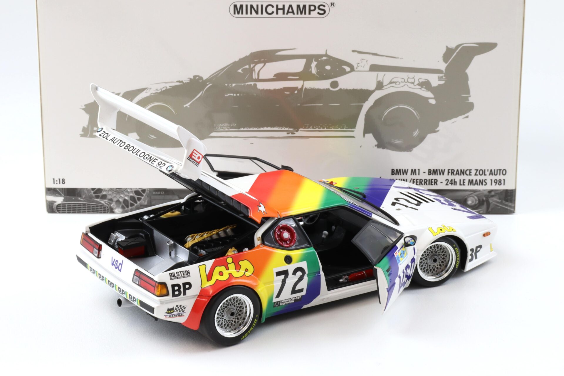 1:18 Minichamps BMW M1 BMW France ZOL AUTO VSD 24h Le Mans 1981 Rousselot