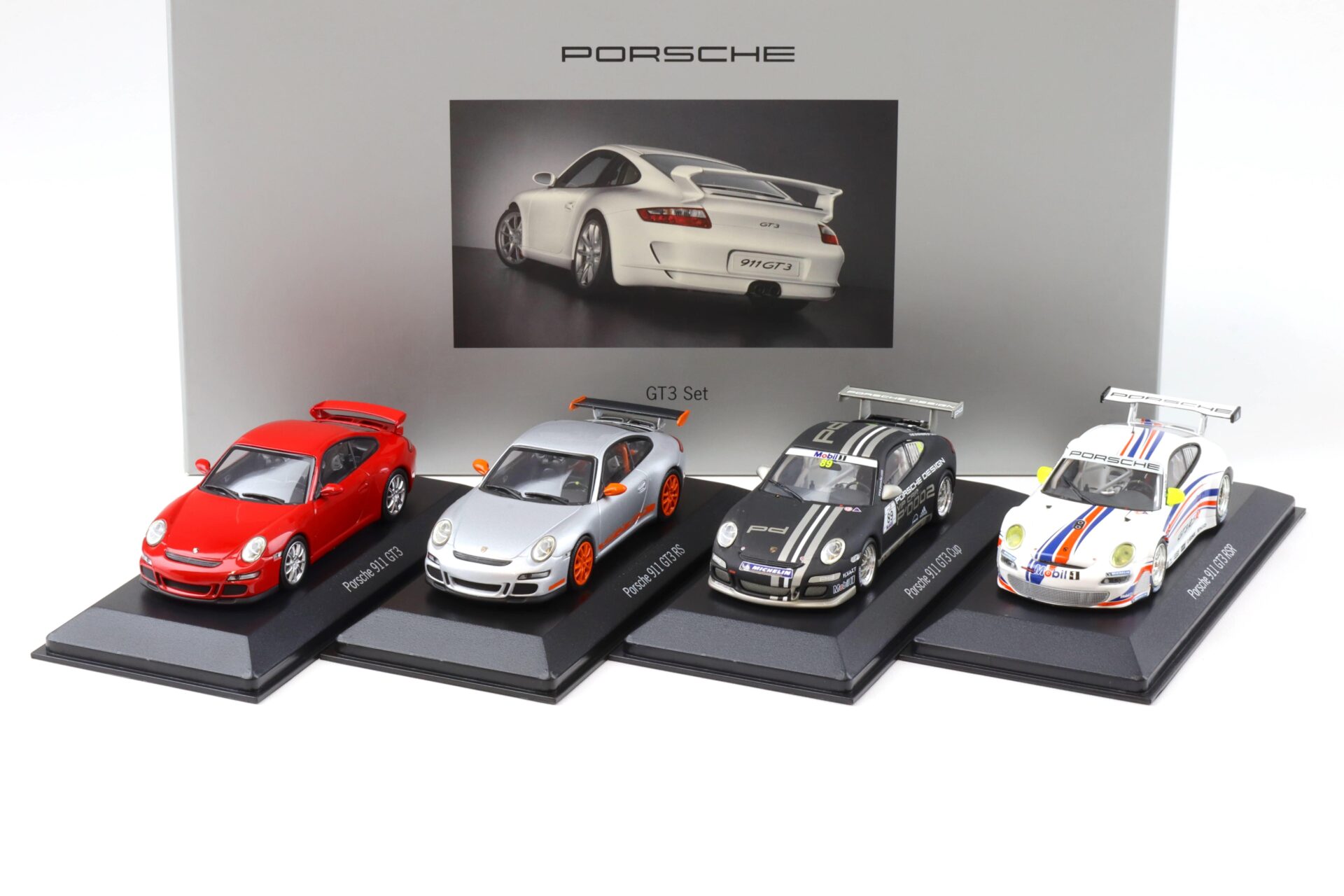1:43 Minichamps Porsche 911 997 GT3 SET 4 pcs. RS, CUP, RSR WAP DEALER