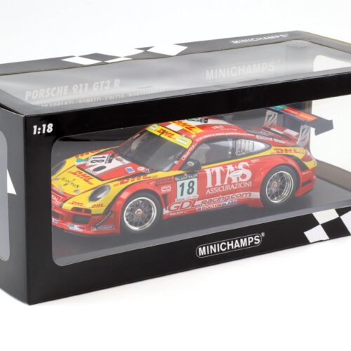 1:18 Minichamps Porsche 911 997 GT3 R De Lorenzi Racing 24h Spa 2011 DHL ITAÂ´s #18