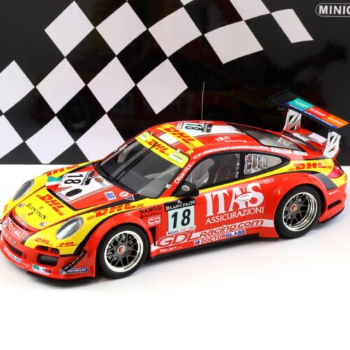 1:18 Minichamps Porsche 911 997 GT3 R De Lorenzi Racing 24h Spa 2011 DHL ITAÂ´s #18