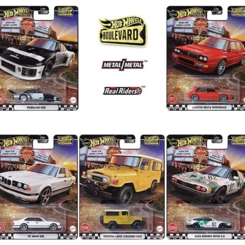 1:64 Hot Wheels Boulevard Series 2025 Car Culture Premium Pack 5 pcs. 978A BMW, Lancia, Porsche