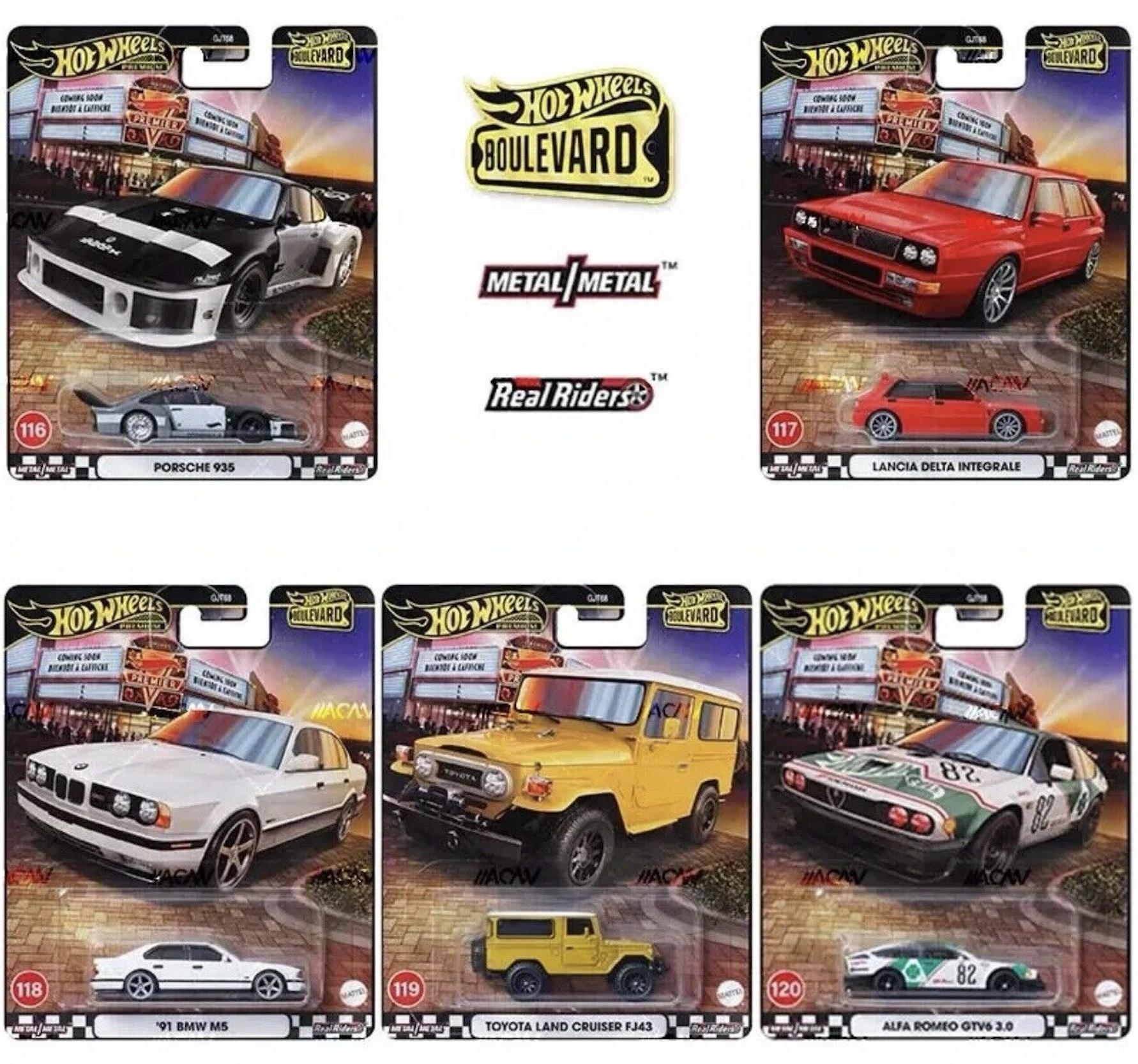 1:64 Hot Wheels Boulevard Series 2025 Car Culture Premium Pack 5 pcs. 978A BMW, Lancia, Porsche