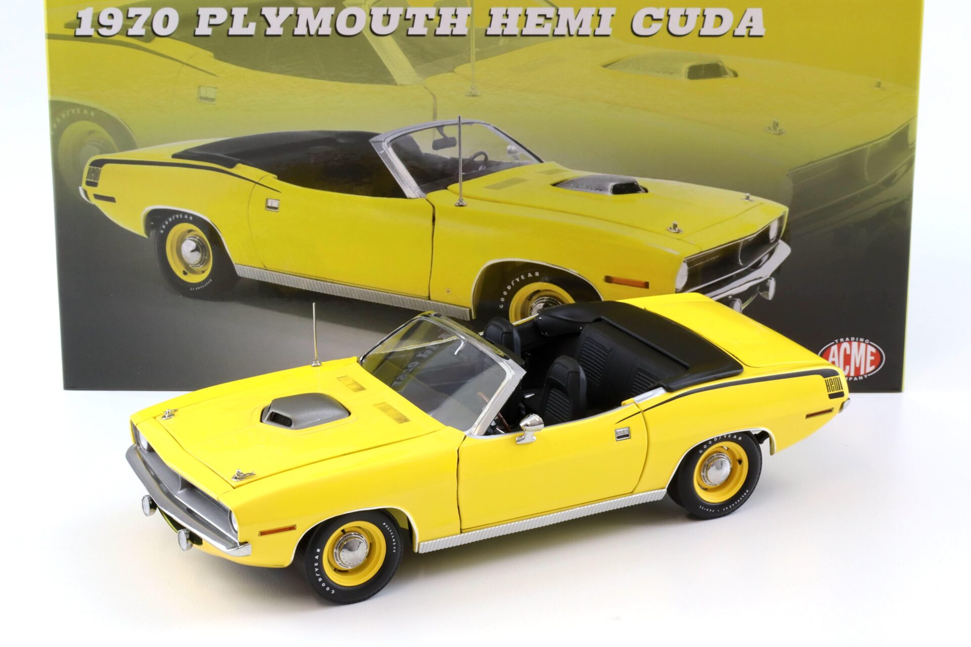 1:18 ACME 1970 Plymouth Hemi Cuda Convertible yellow/ black