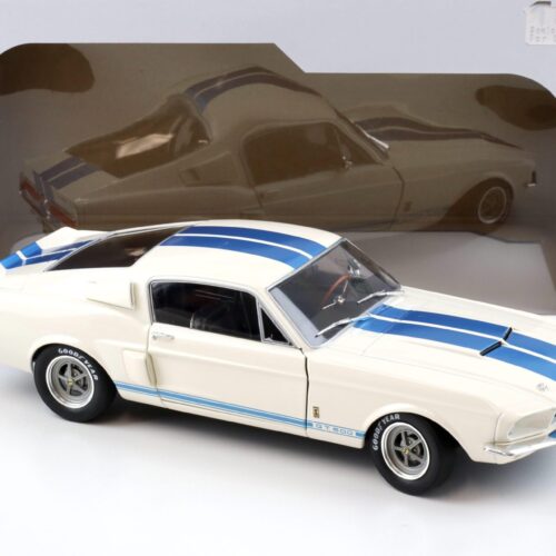 1:18 Solido Shelby Mustang GT500 Coupe white/ blue stripes 1967