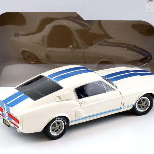 1:18 Solido Shelby Mustang GT500 Coupe white/ blue stripes 1967