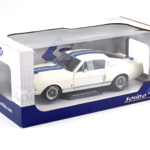 1:18 Solido Shelby Mustang GT500 Coupe white/ blue stripes 1967