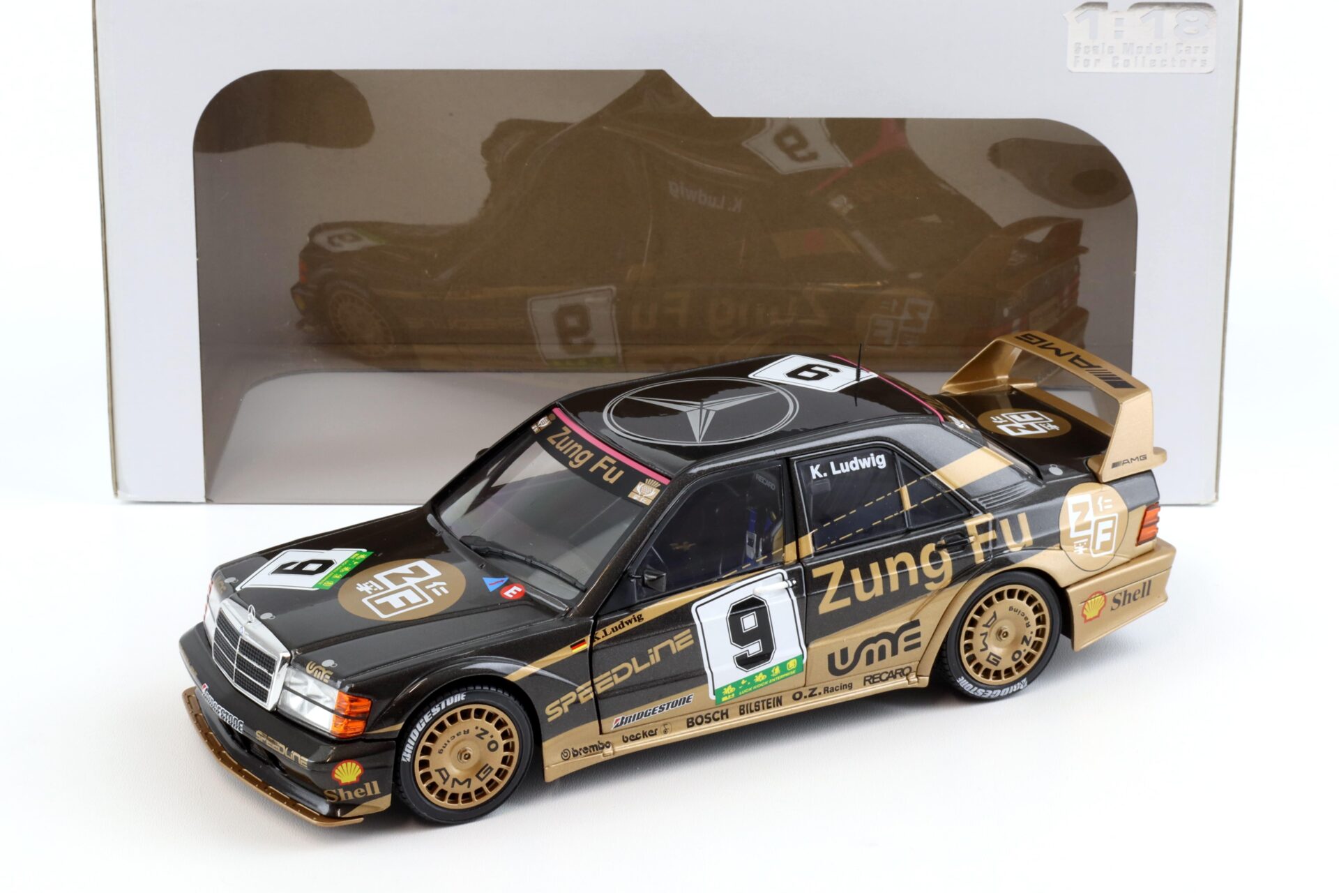 1:18 Solido Mercedes 190E 2.5-16 EVO 2 GP Macau 1991 K.Ludwig #9 Zung Fu